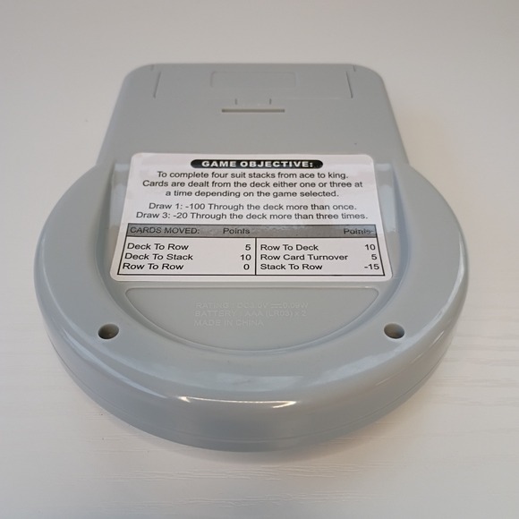 Big Mega Screen Solitaire 77803 Classic Electronic Handheld Game Tested Works - Picture 6 of 6